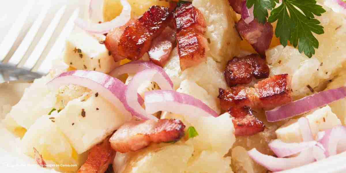 Grilled Potato Salad with Bacon & Blue Cheese